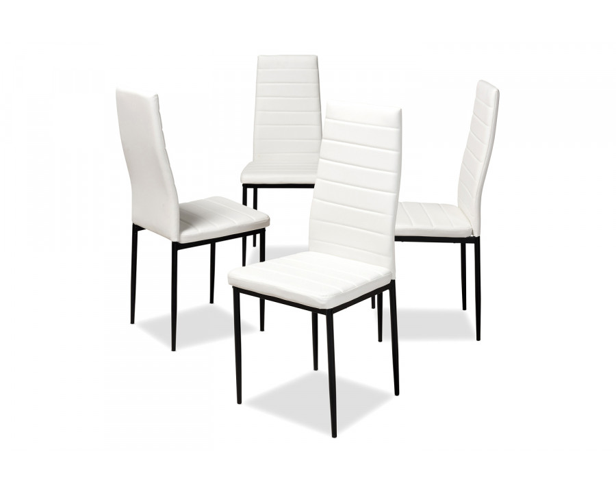 Baxton Armand Modern 4-Piece Dining Chair Set - White