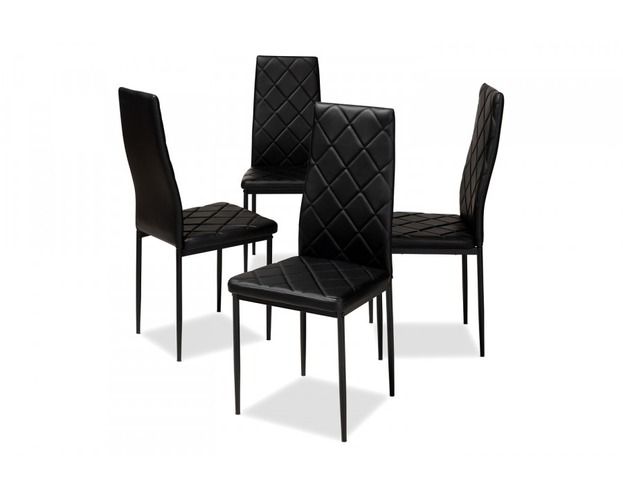 Baxton Blaise Modern 4-Piece Dining Chair Set - Black