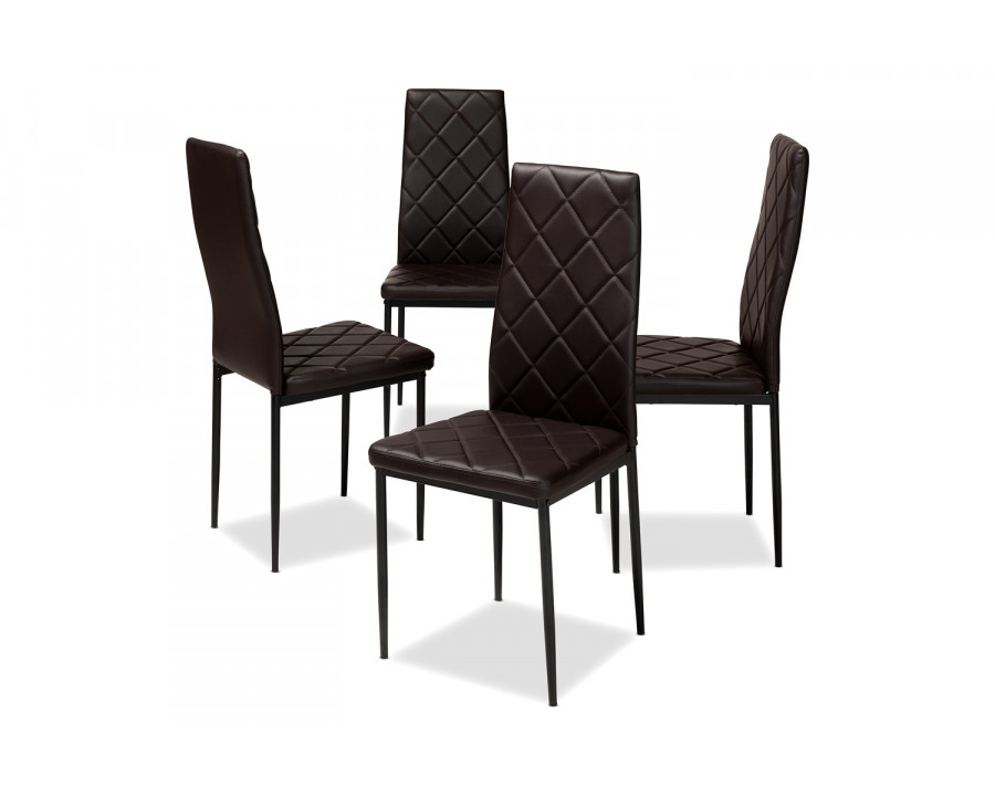 Baxton Blaise Modern 4-Piece Dining Chair Set - Brown