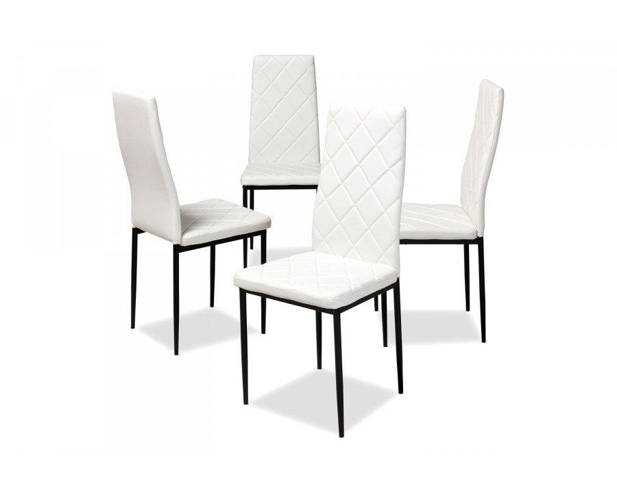 Baxton Blaise Modern 4-Piece Dining Chair Set - White