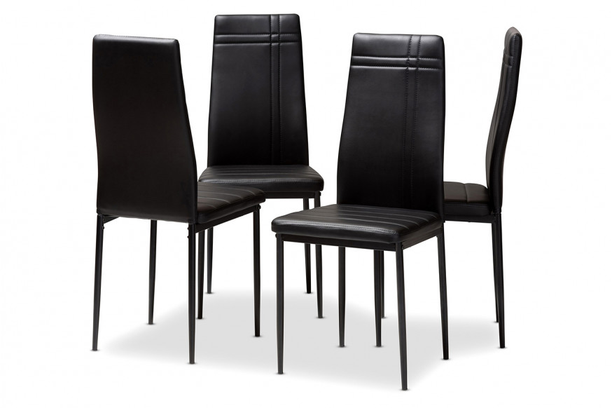 Baxton™ Matiese Modern 4-Piece Dining Chair Set - Black