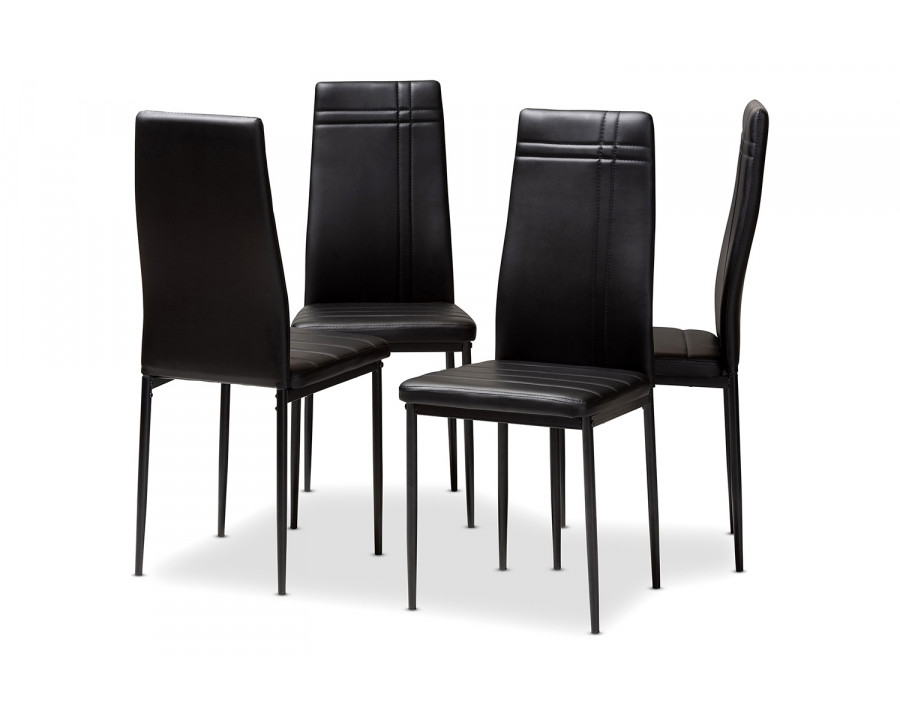 Baxton Matiese Modern 4-Piece Dining Chair Set - Black