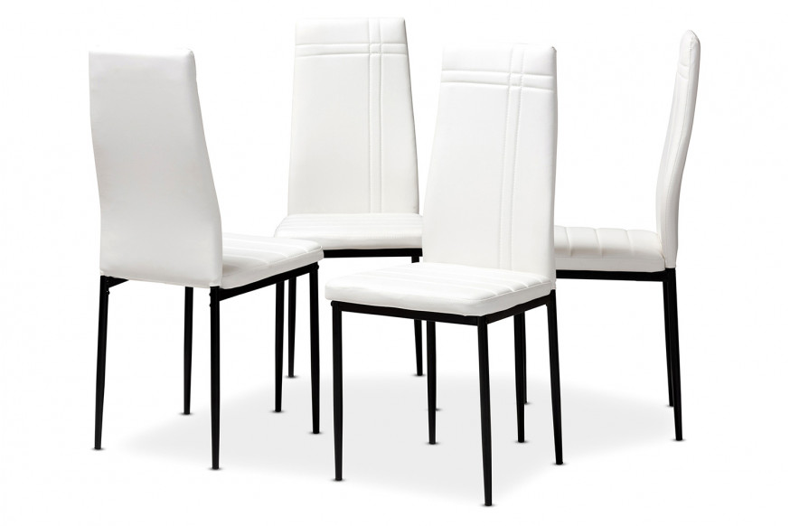 Baxton™ Matiese Modern 4-Piece Dining Chair Set - White