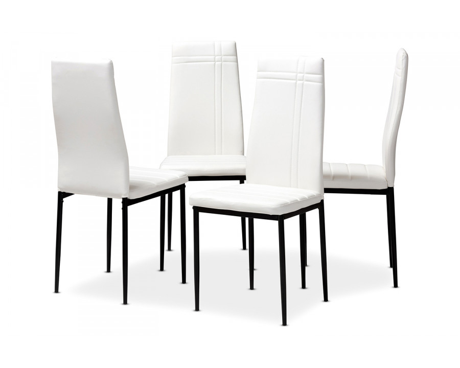 Baxton Matiese Modern 4-Piece Dining Chair Set - White