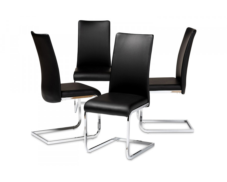 Baxton Cyprien Modern 4-Piece Dining Chair Set - White