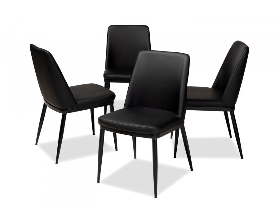 Baxton Darcell Modern 4-Piece Dining Chair Set - Black