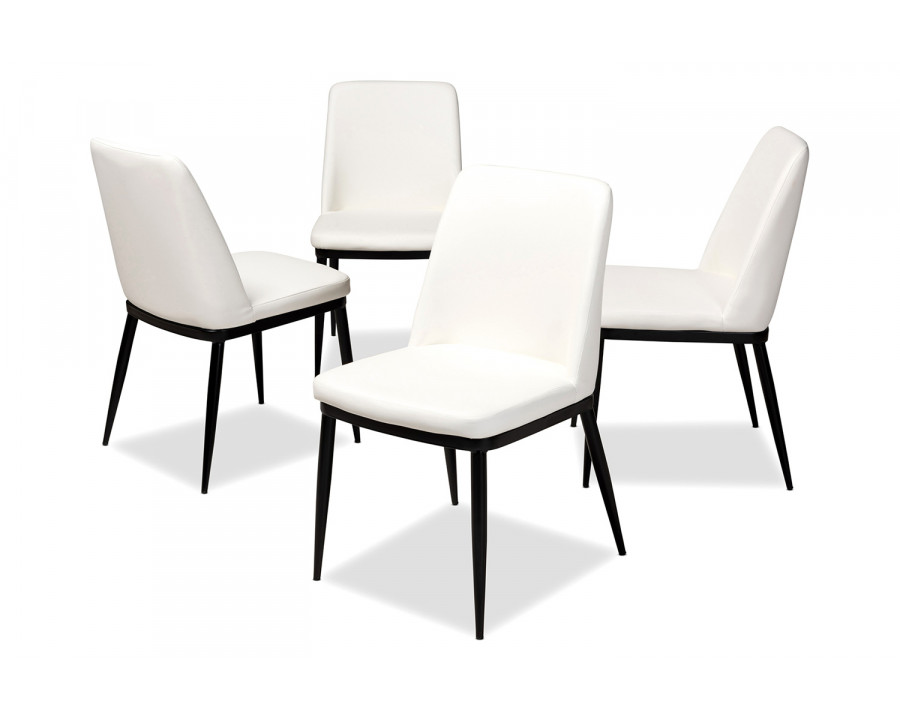 Baxton Darcell Modern 4-Piece Dining Chair Set - White