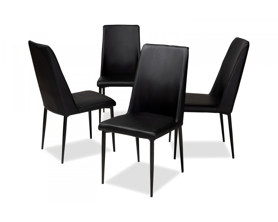 Baxton Chandelle Modern 4-Piece Dining Chair Set - Black