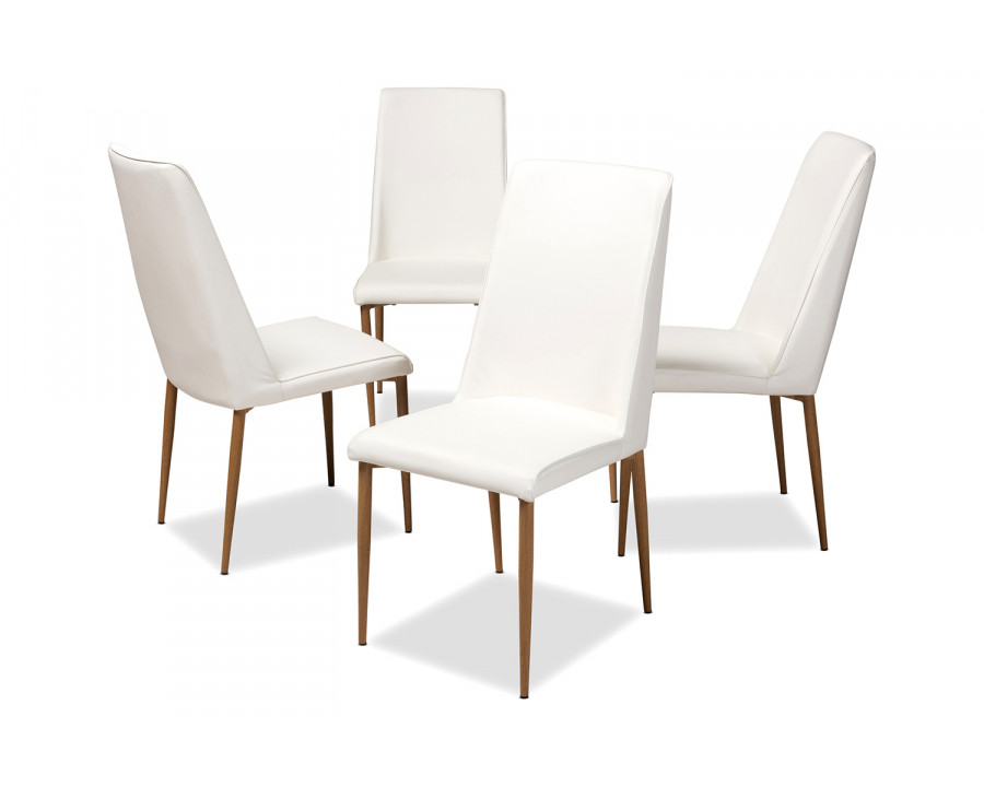 Baxton Chandelle Modern 4-Piece Dining Chair Set - White