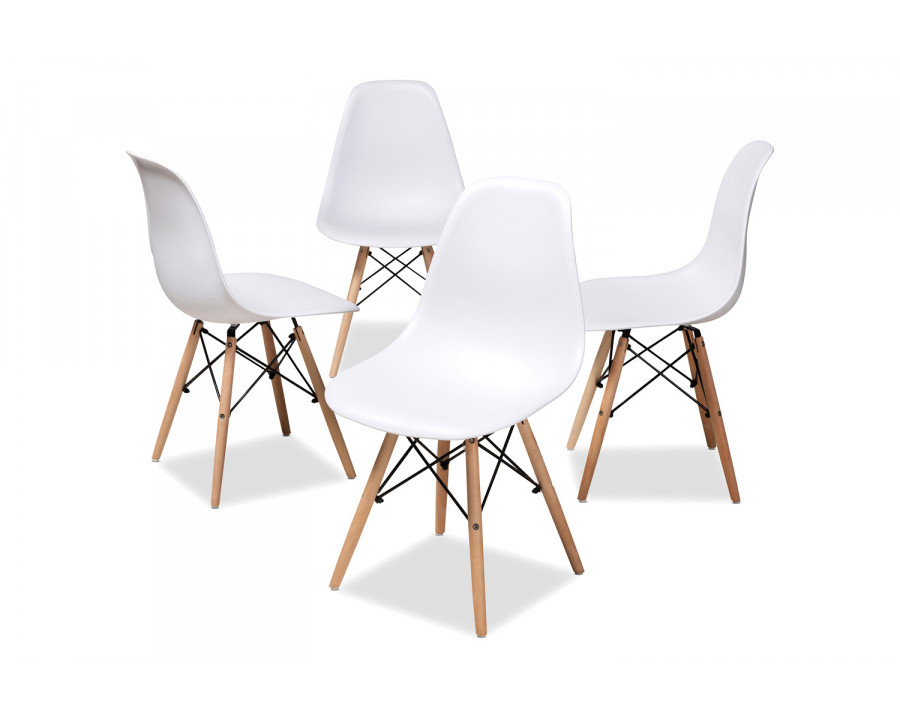 Baxton - Sydnea Mid-Century Modern 4-Piece Dining Chair Set