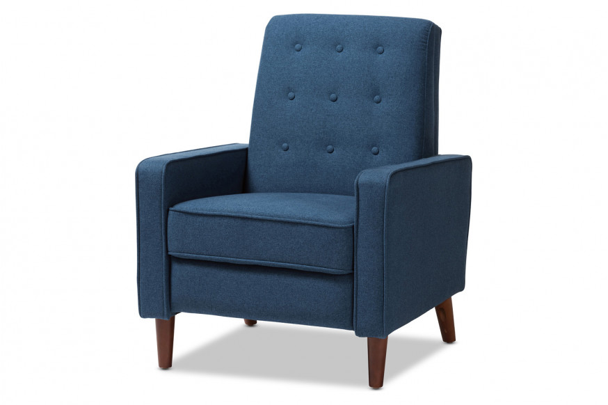 Baxton™ Mathias Mid-century Modern Lounge Chair - Blue