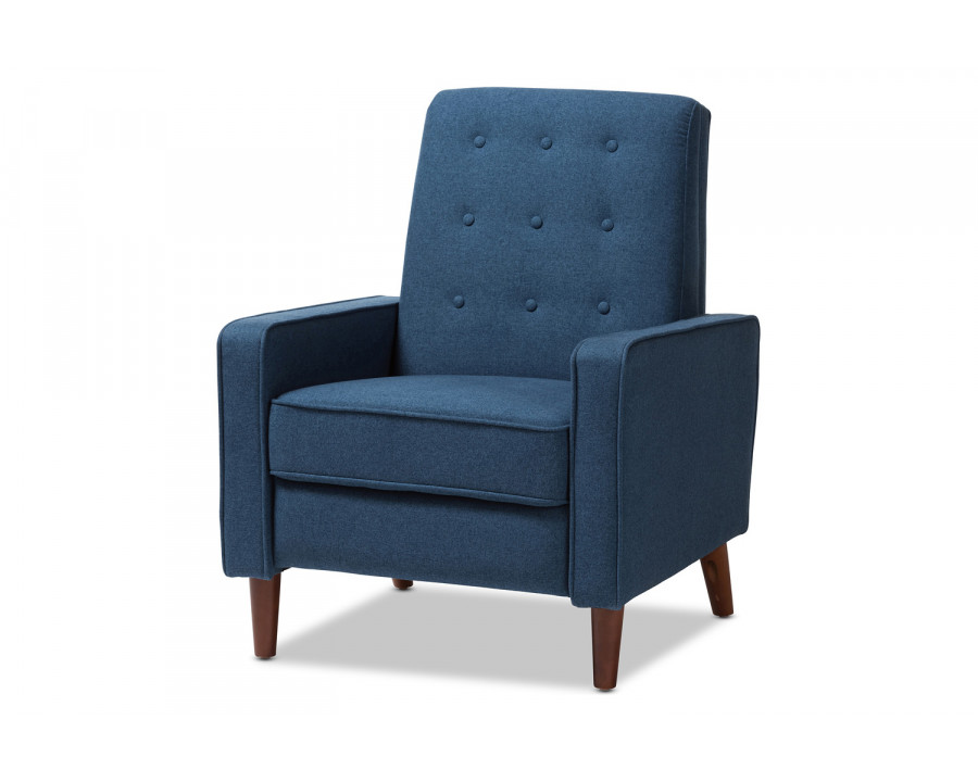 Baxton Mathias Mid-century Modern Lounge Chair - Blue