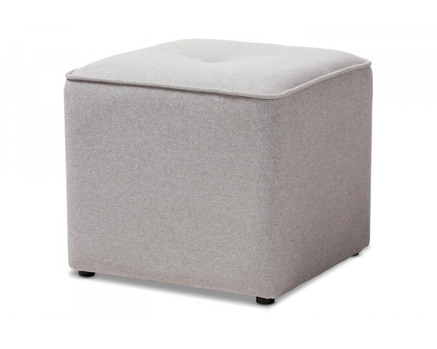 Baxton Corinne Modern Ottoman - Light Gray