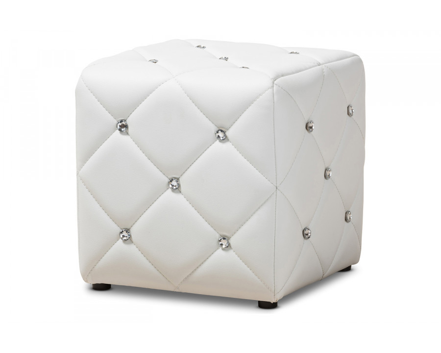 Baxton Stacey Modern Ottoman - White