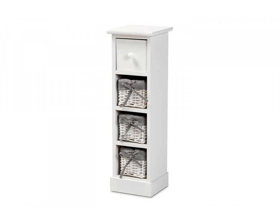 Baxton - Abriella Modern 1-Drawer Storage Unit with Baskets