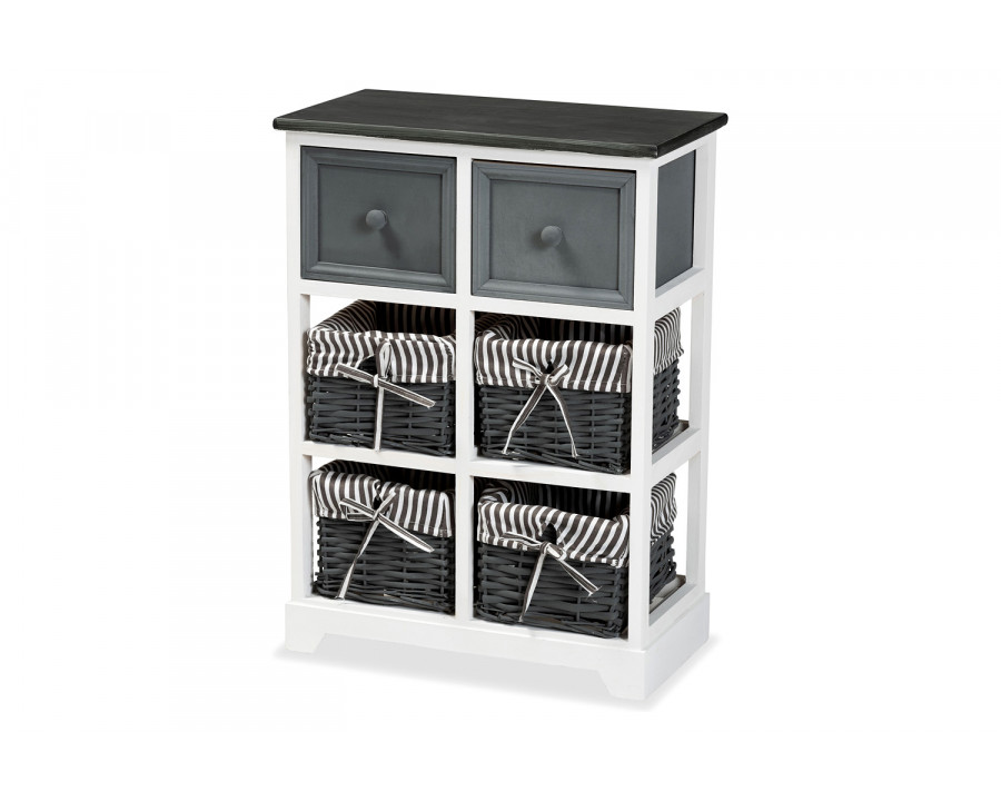 Baxton - Premala Modern 2-Drawer Storage Unit with Baskets