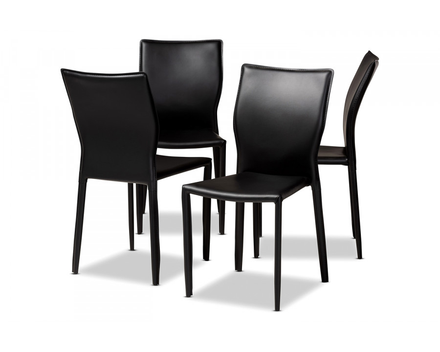 Baxton Heidi Modern 4-Piece Dining Chair Set - Black