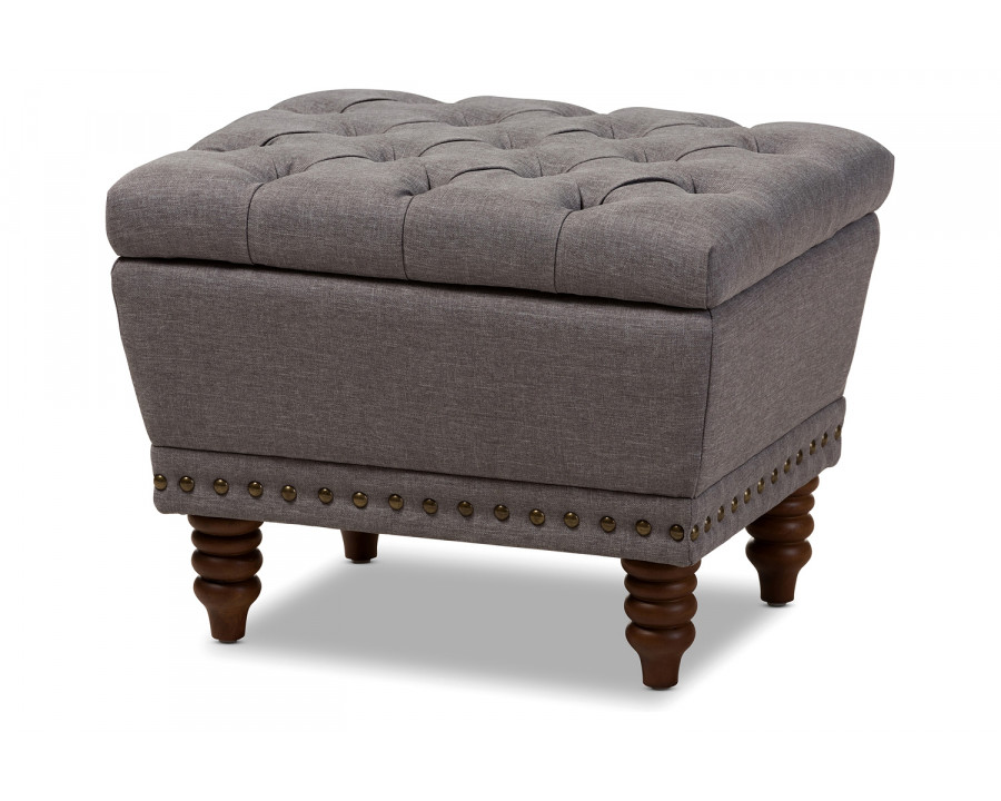 Baxton Annabelle Modern Storage Ottoman - Light Gray