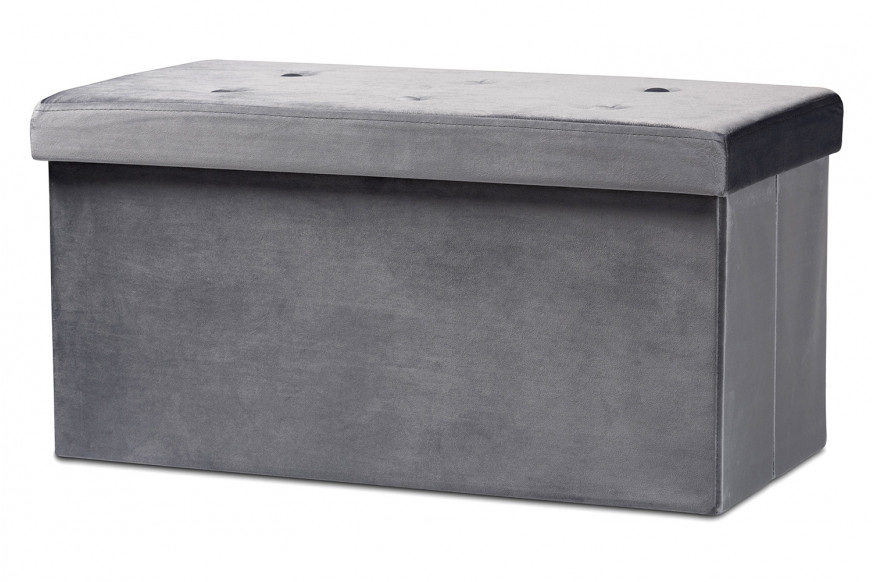 Baxton™ Castel Modern Storage Ottoman - Charcoal Velvet