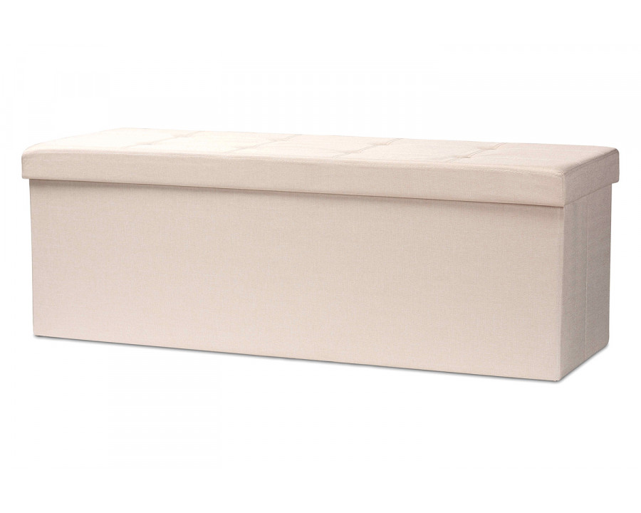 Baxton Haide Modern Storage Ottoman - Beige