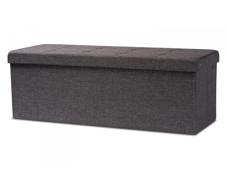 Baxton Haide Modern Storage Ottoman - Dark Gray