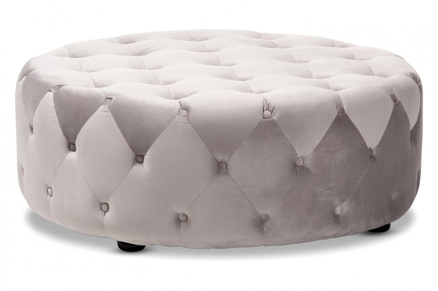 Baxton™ Cardiff Transitional Ottoman - Gray Velvet