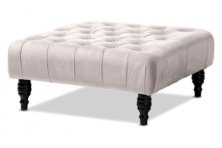 Baxton™ Keswick Transitional Ottoman - Gray Velvet