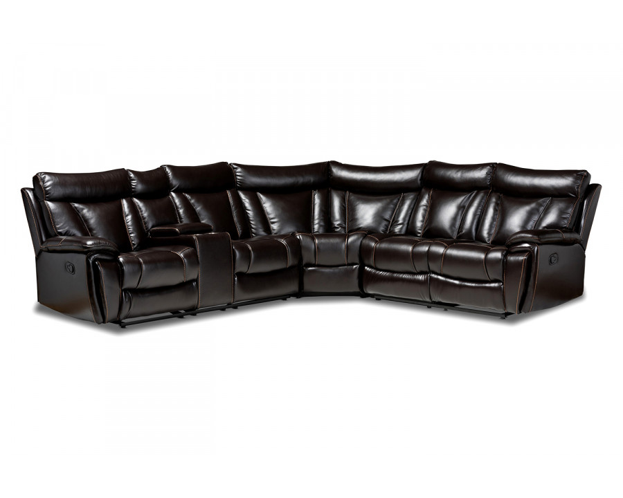 Baxton Lewis Modern 6-Piece Reclining Sectional Sofa