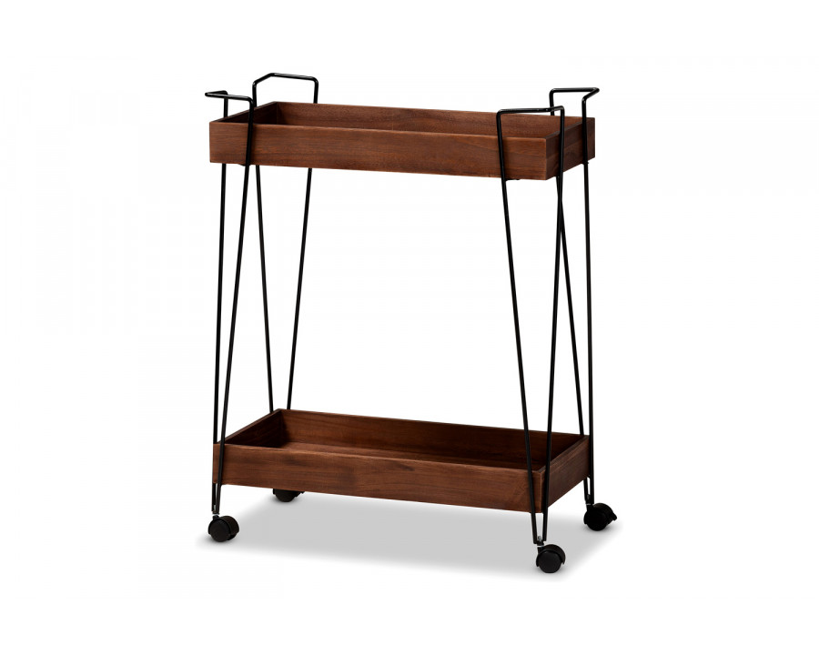 Baxton - Reynard Modern 2-Tier Wine Cart