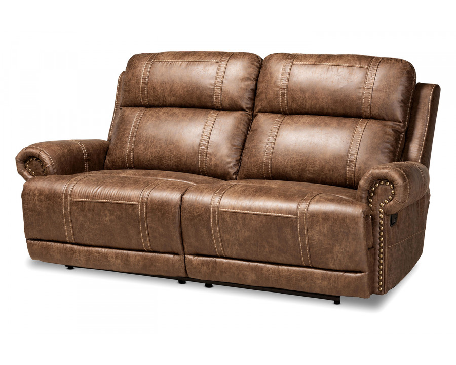 Baxton Buckley Modern 2-Seater Reclining Sofa