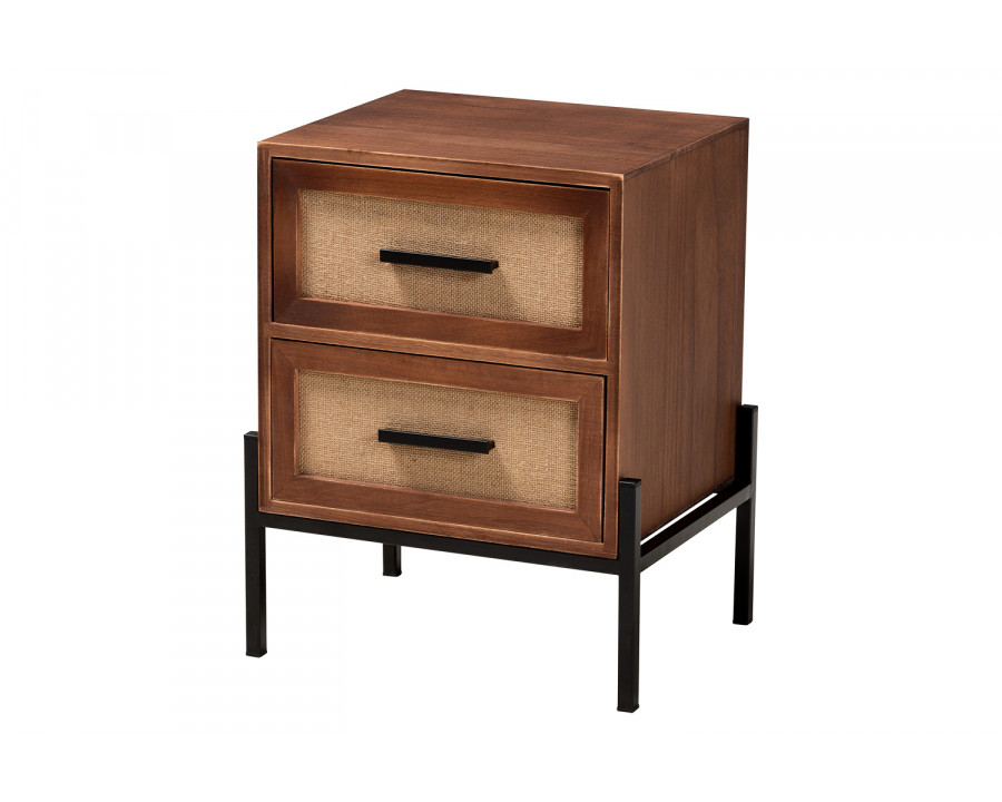 Baxton Paxley Mid-Century Modern 2-Drawer End Table