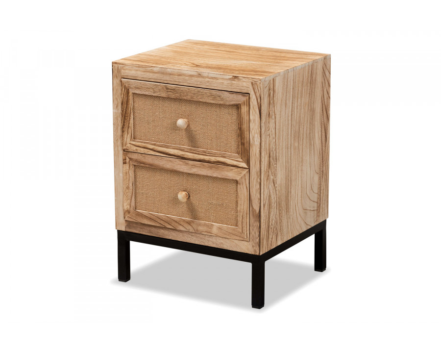 Baxton Lalette Mid-Century Modern 2-Drawer End Table