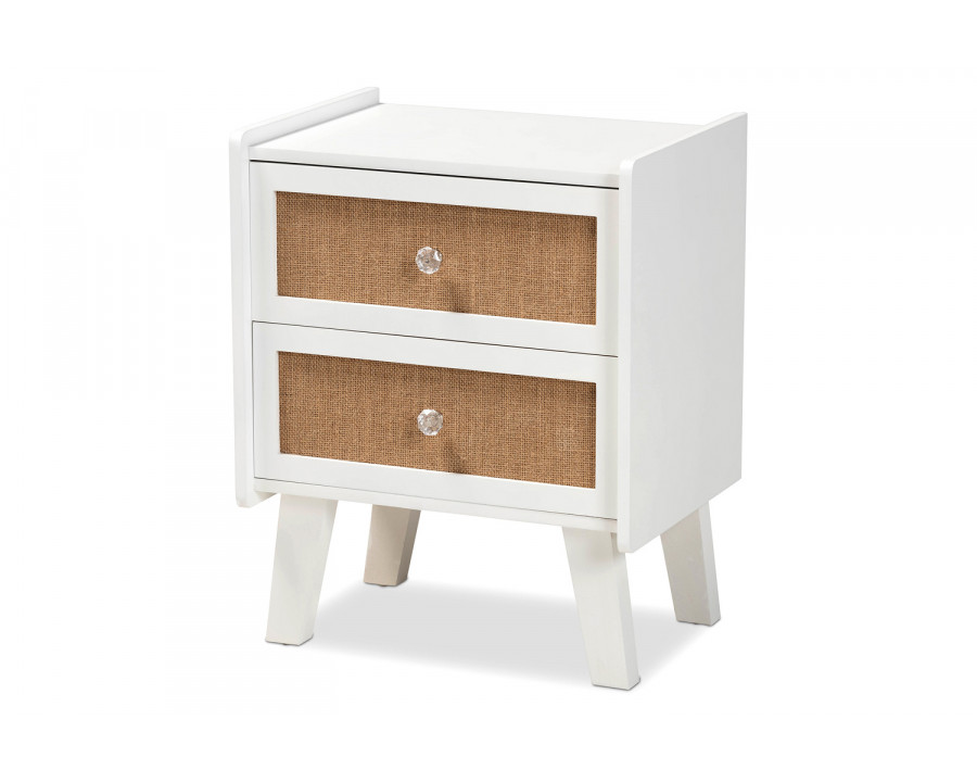 Baxton Balta Mid-Century Modern 2-Drawer End Table