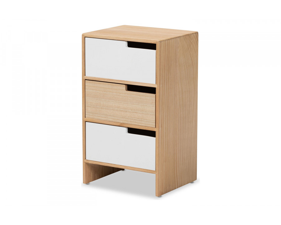 Baxton Eben Modern Storage Cabinet - 3-Drawer