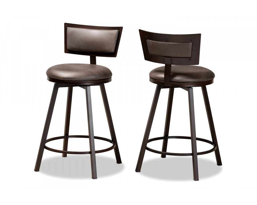 Baxton Danson Modern 2-Piece Pub Chair Set - Gray