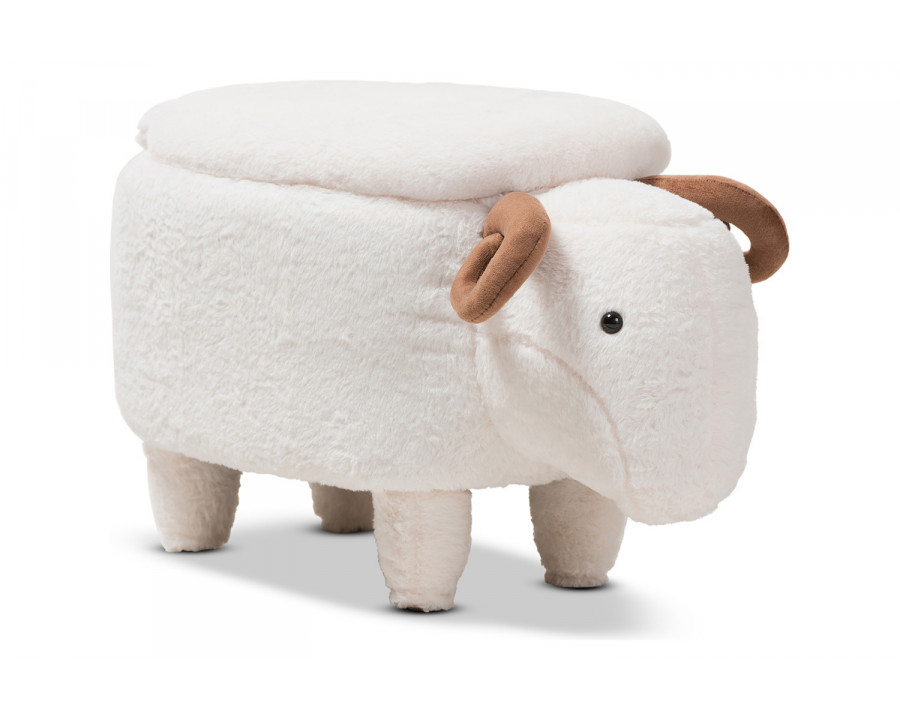 Baxton Pecora Contemporary Sheep Storage Ottoman