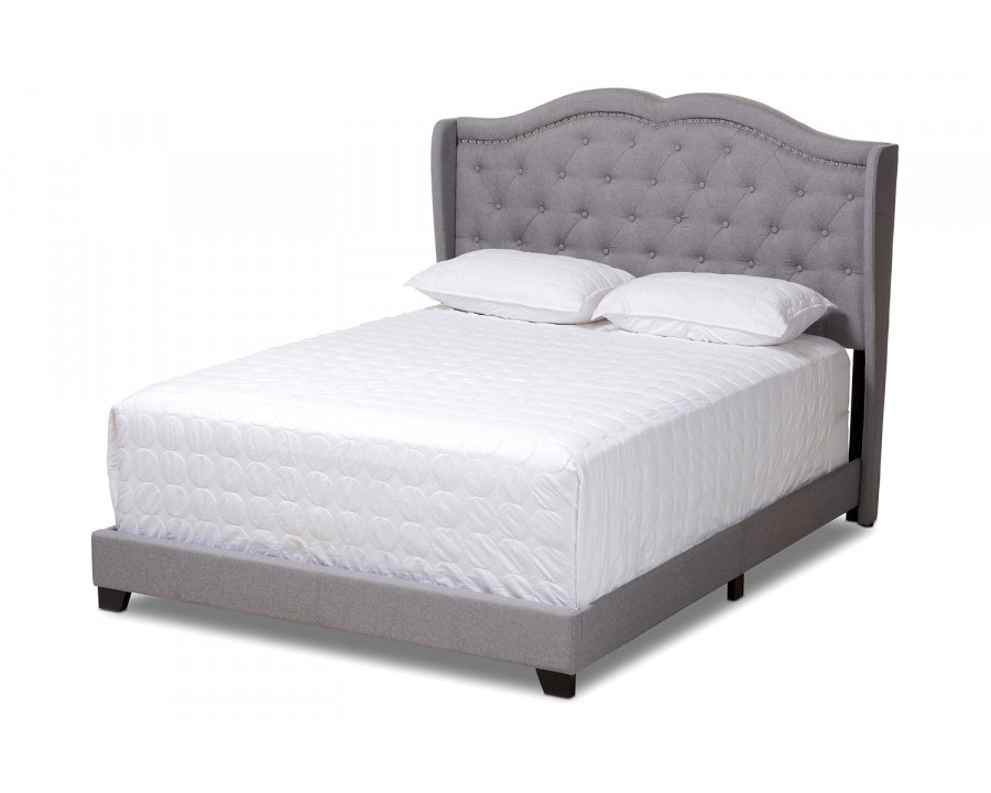 Baxton Aden Modern Full Size Bed - Gray Fabric