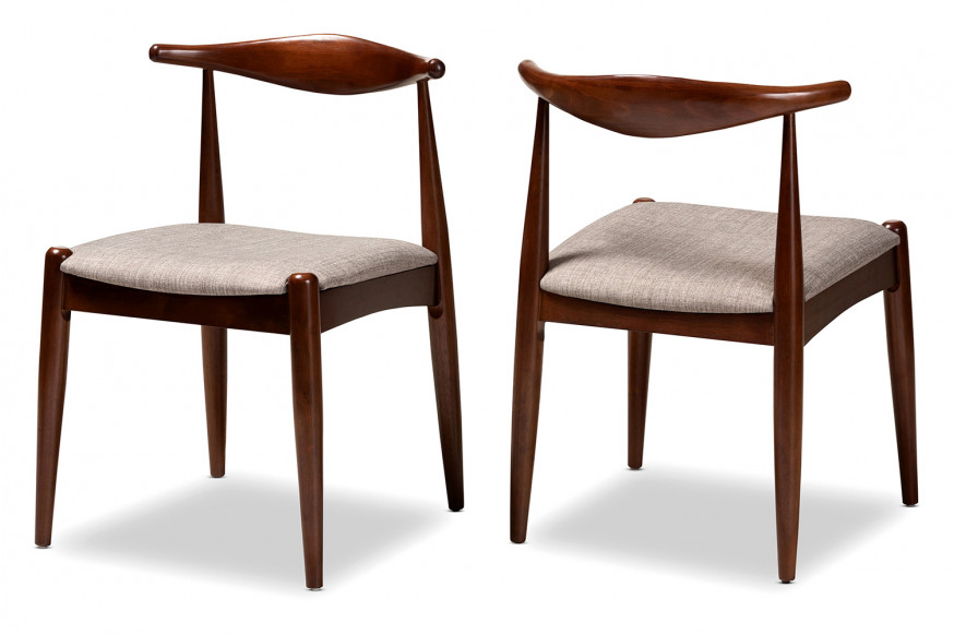 Baxton™ - Amato Mid-Century Modern 2-Piece Dining Chair Set