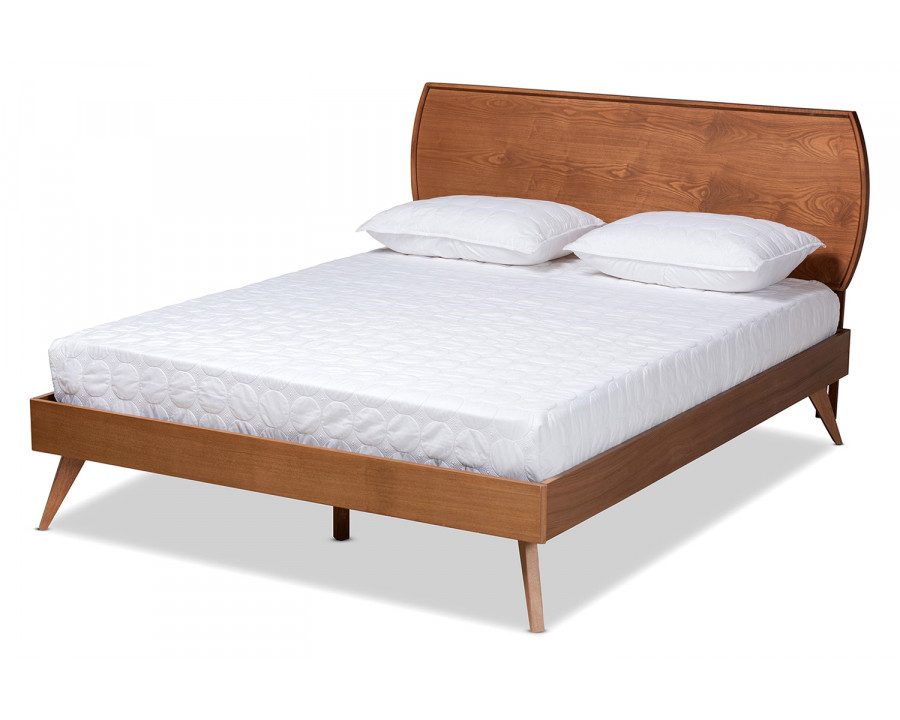 Baxton Aimi Mid-Century Modern Platform Bed - King Size