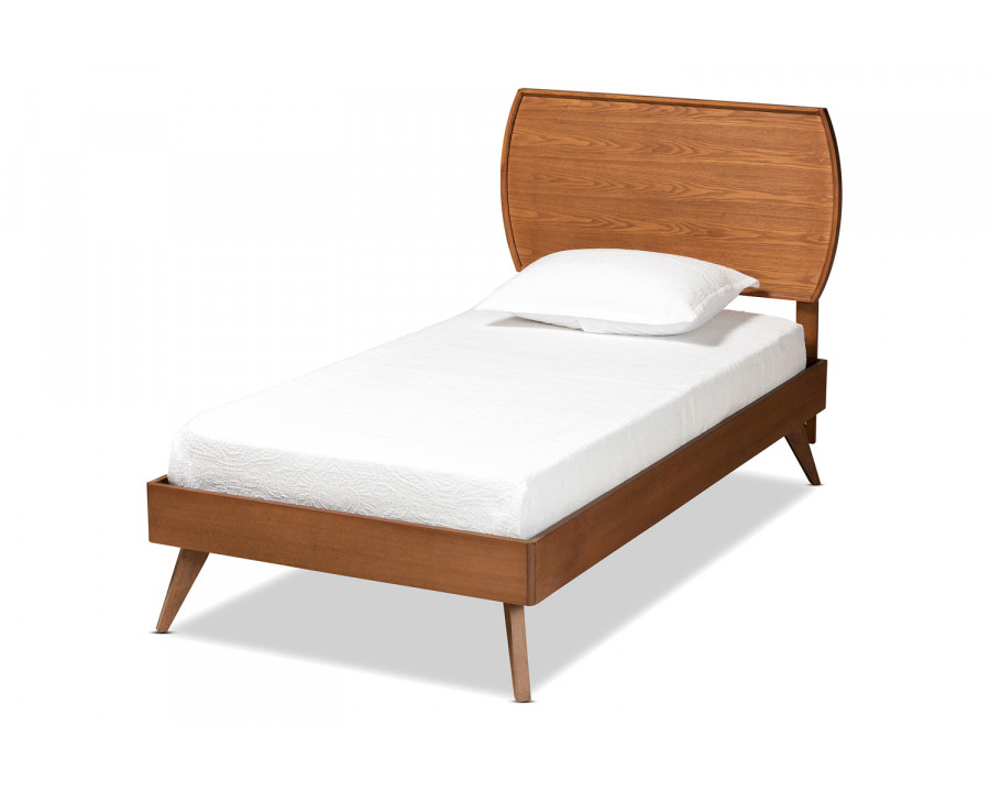 Baxton Aimi Mid-Century Modern Platform Bed - Twin Size