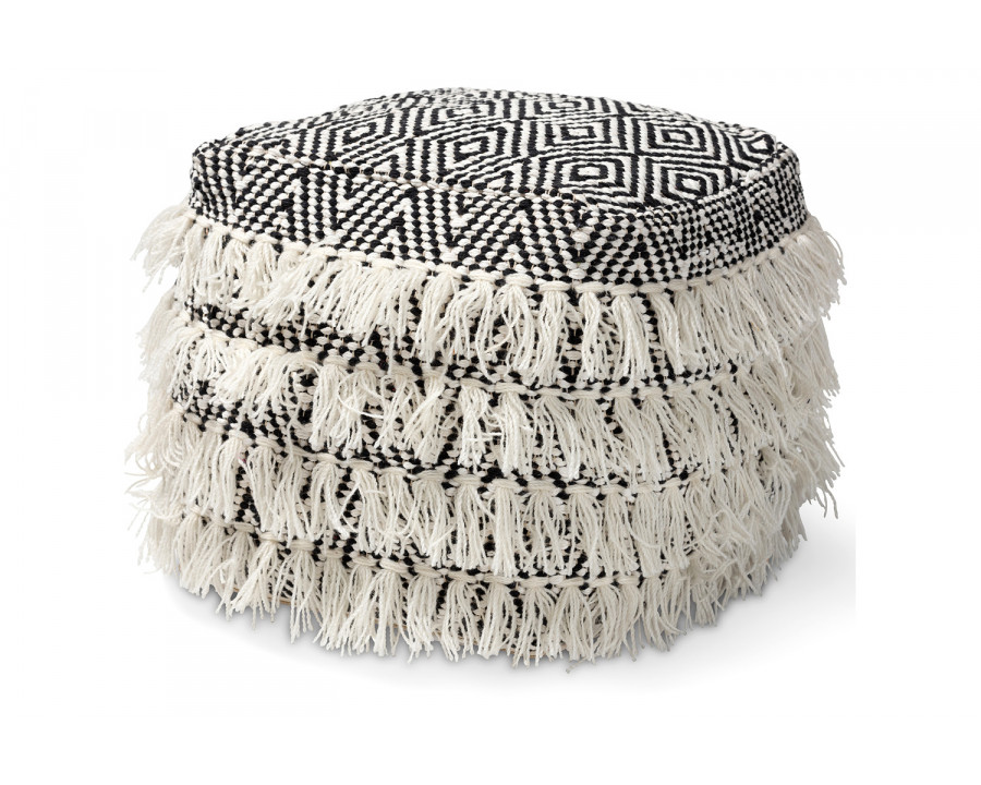 Baxton Alain Moroccan Inspired Pouf Ottoman