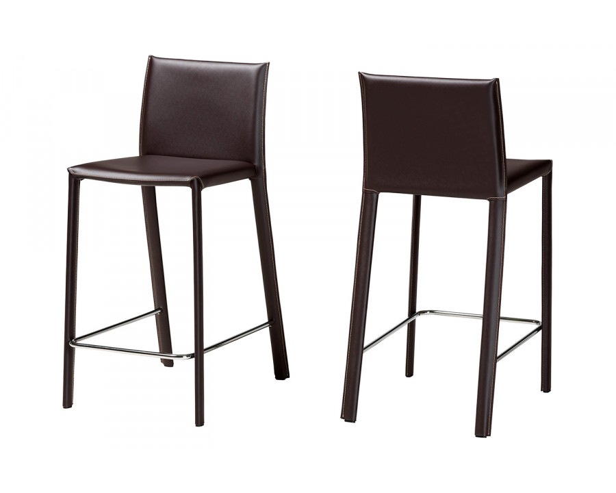 Baxton Crawford Counter Height Stool - 2-Pieces