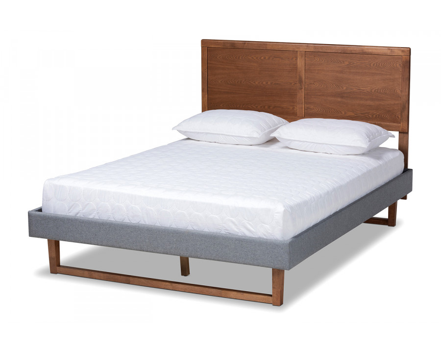 Baxton Allegra Mid-Century Modern Platform Bed - Full Size