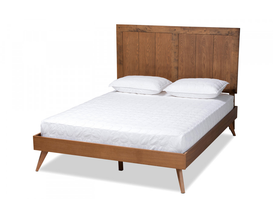 Baxton Amira Mid-Century Modern Platform Bed - Full Size