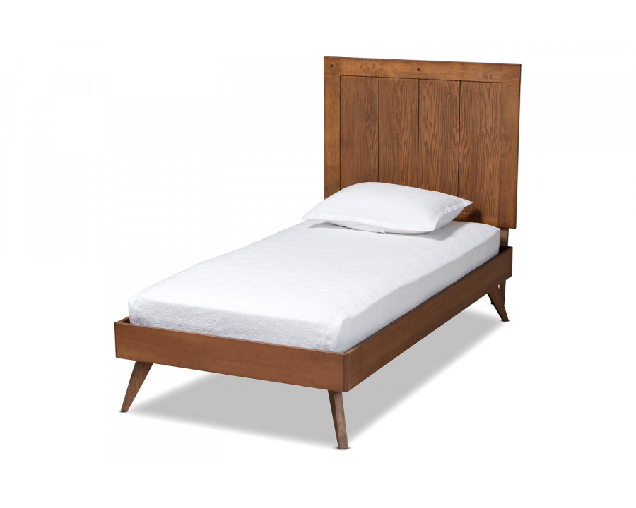 Baxton Amira Mid-Century Modern Platform Bed - Twin Size