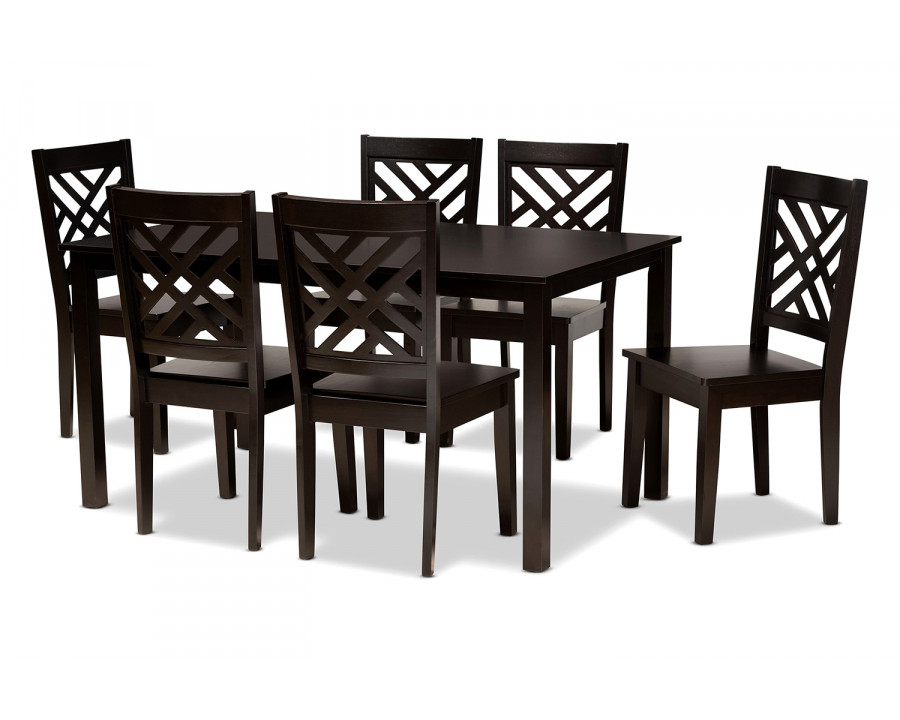 Baxton Ani Modern Dining Set - 7-Piece