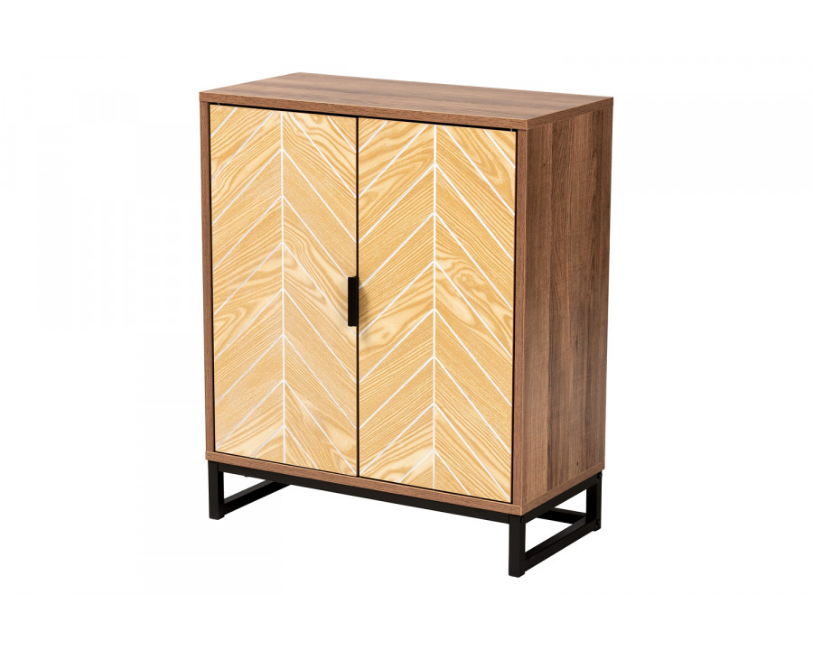 Baxton Josephine Mid-Century Modern 2-Door Storage Cabinet