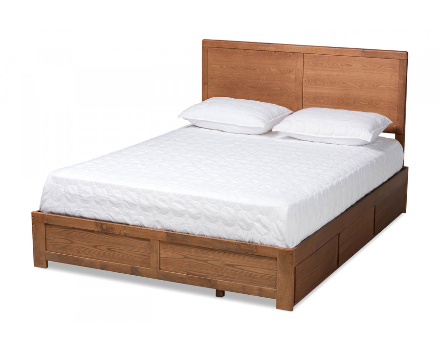 Baxton Aras Modern 3-Drawer Platform Storage Bed - Queen Size