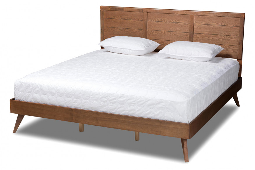 Baxton™ Artemis Mid-Century Modern Platform Bed - King Size