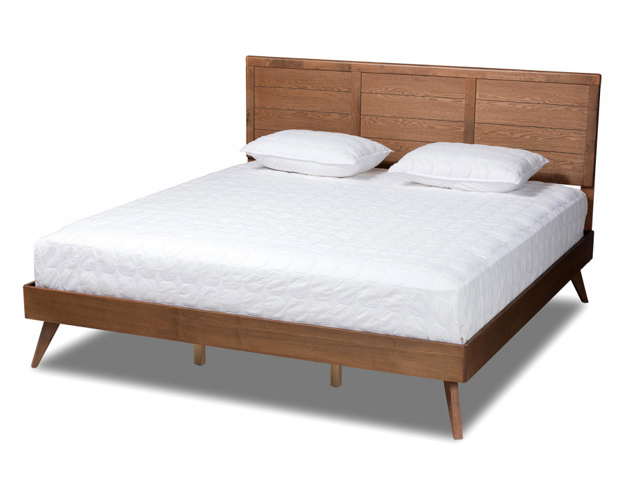 Baxton Artemis Mid-Century Modern Platform Bed - King Size